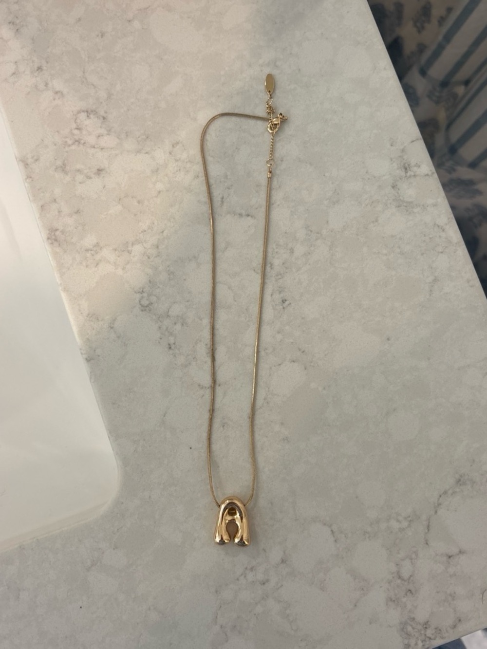 Anthropologie A Gold Pendant Necklace - Women’s Minimalist Everyday Chain